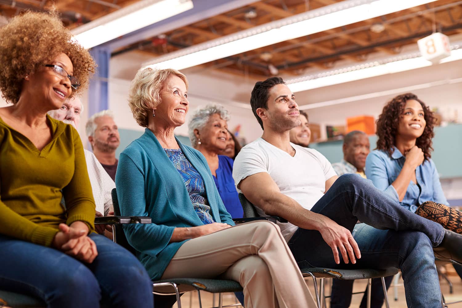 group attending meeting