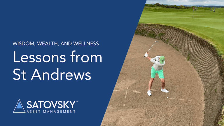 Cover slide for Lessons from St. Andrews for Jonathan Satovsky VLOG