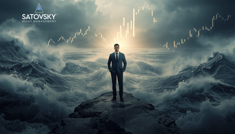 Man standing in rough seas